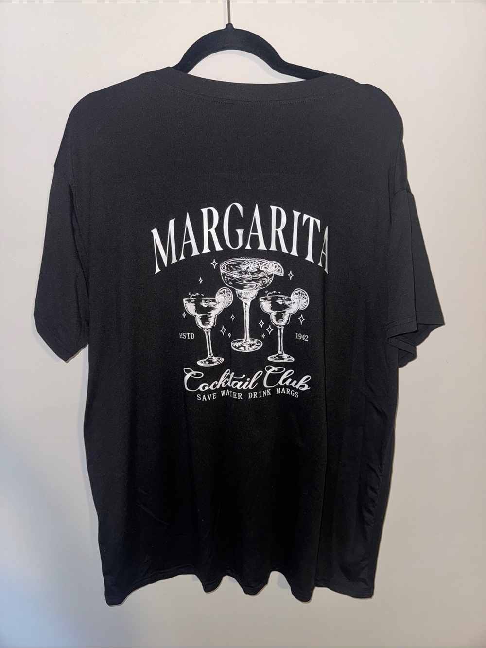 SHEIN Margarita Cocktail Club Graphic Tee - Black